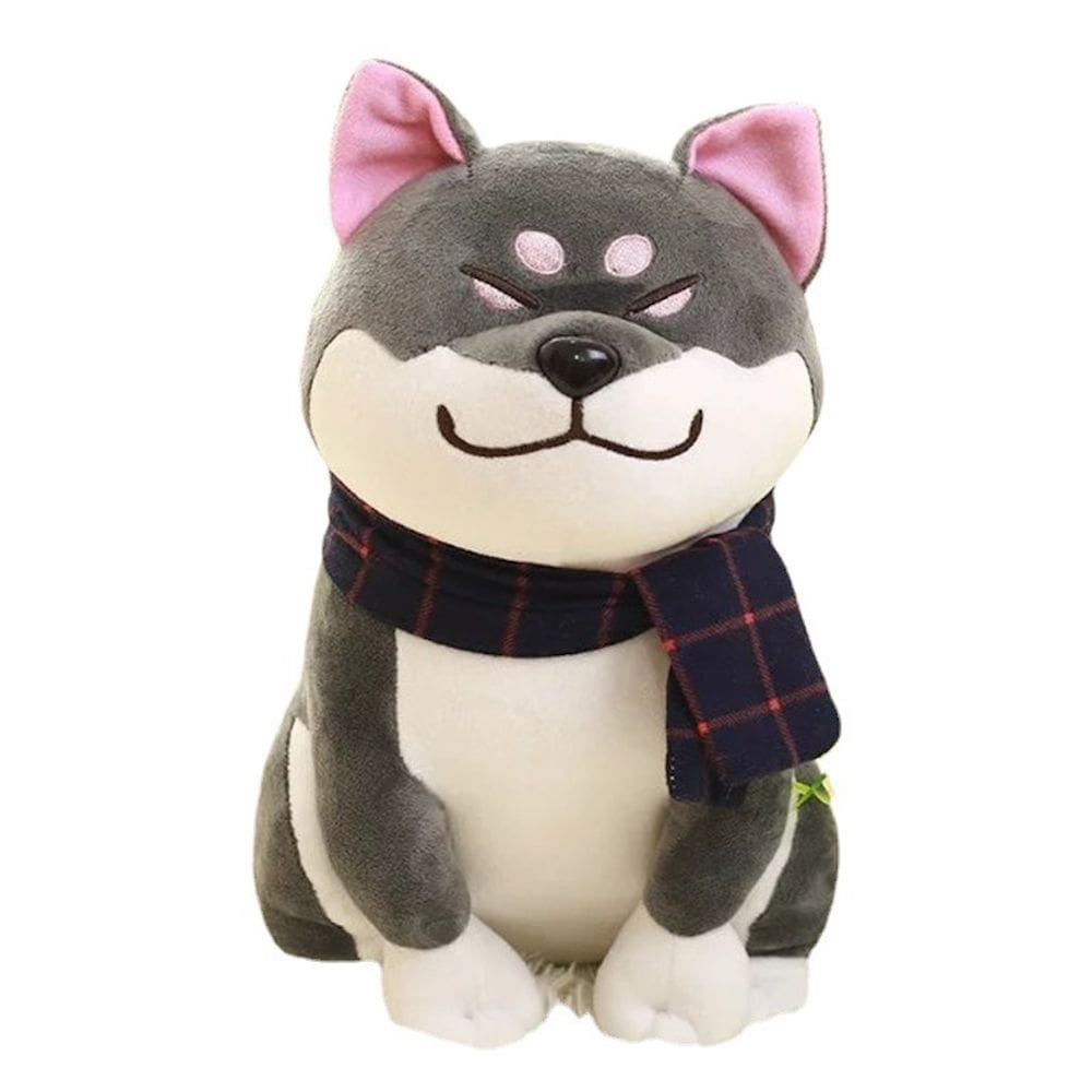Brinquedo de pelúcia cortado Shiba Inu com lenço de 25 cm