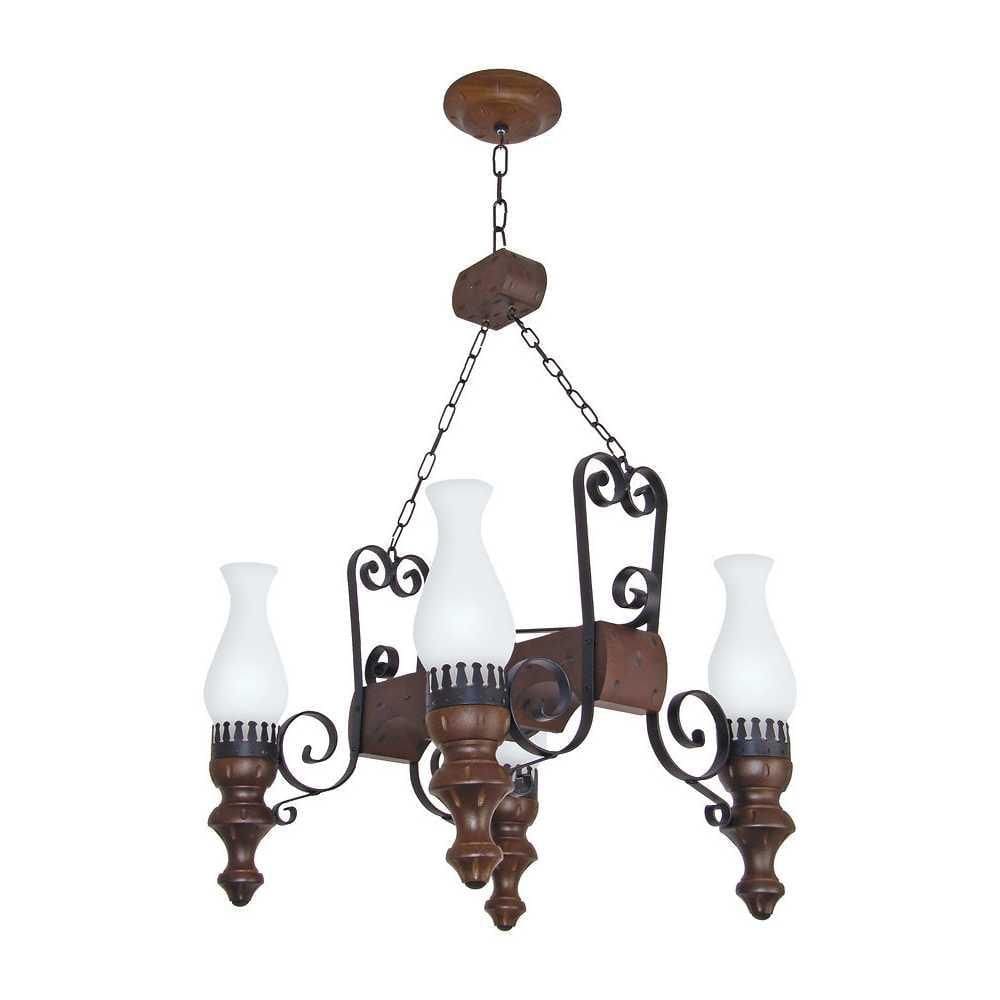 Lustre Rústico Envelhecido 4 Lâmpadas 724E - Luminárias Müller