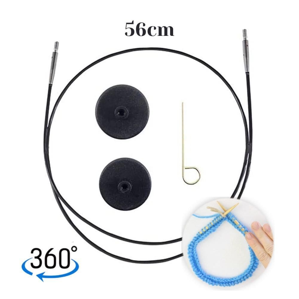 Cabo Agulha Circular Intercambiável 360º Black Silver