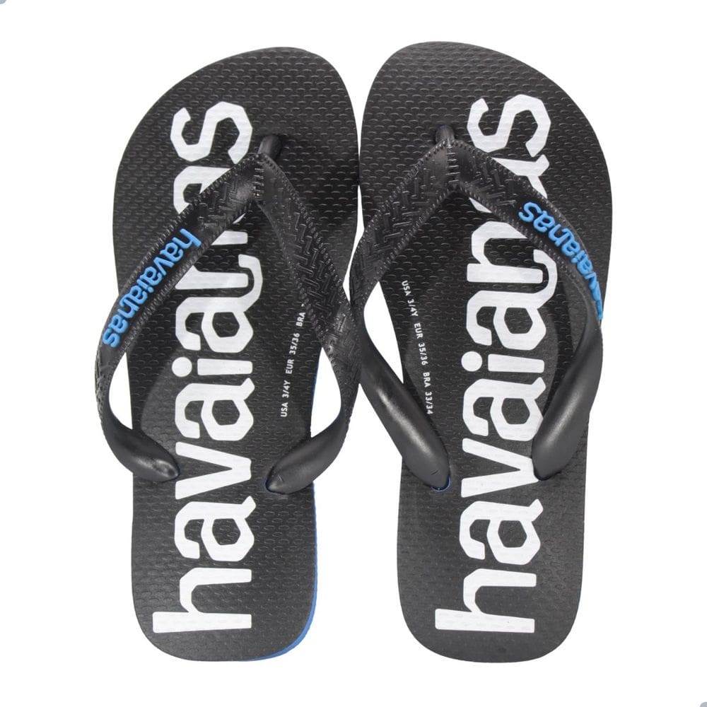 Chinelo Havaianas Top Logomania II Azul Brilhante