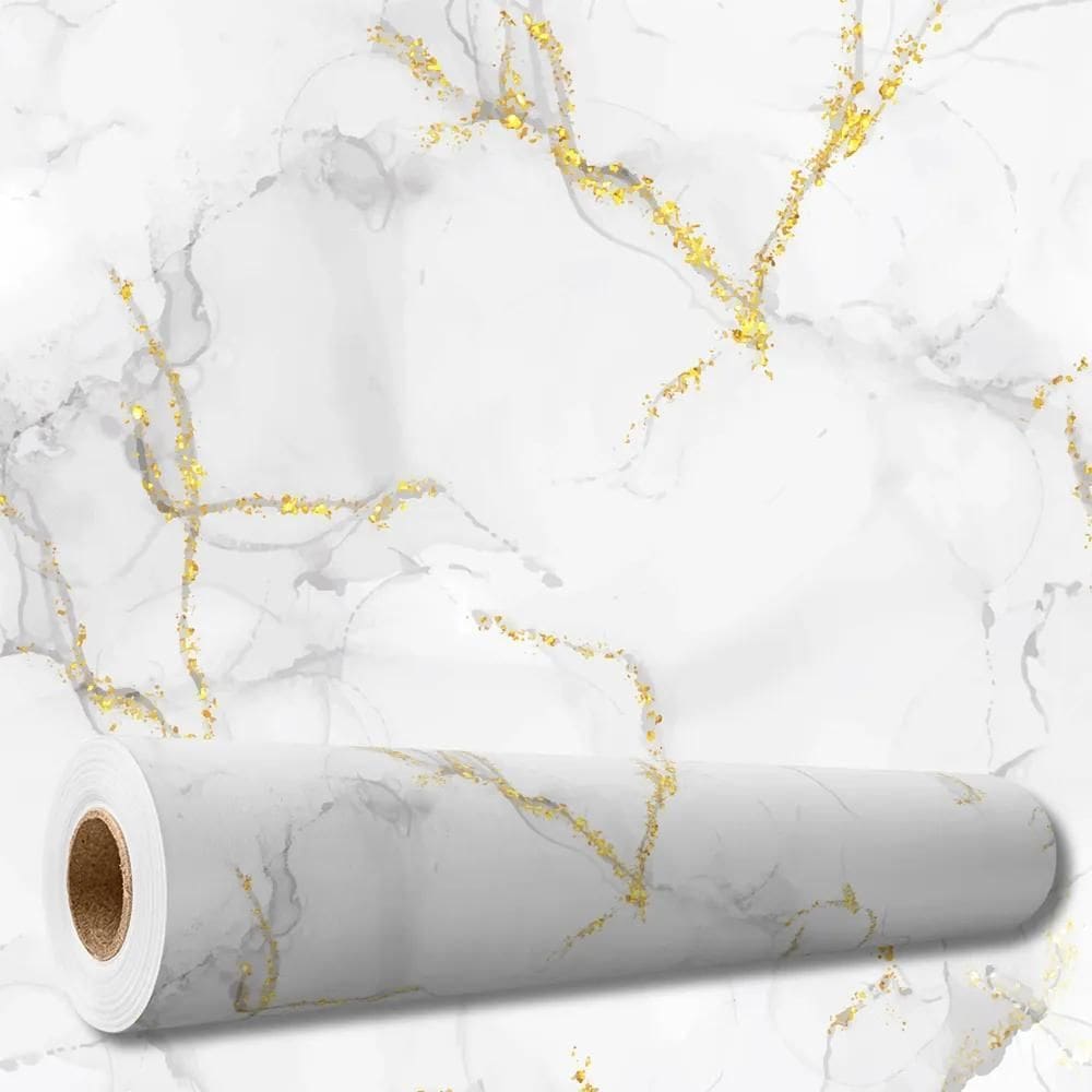 2X Adesivo Decorativo 5 Mts Papel Parede Mármore Carrara Dou