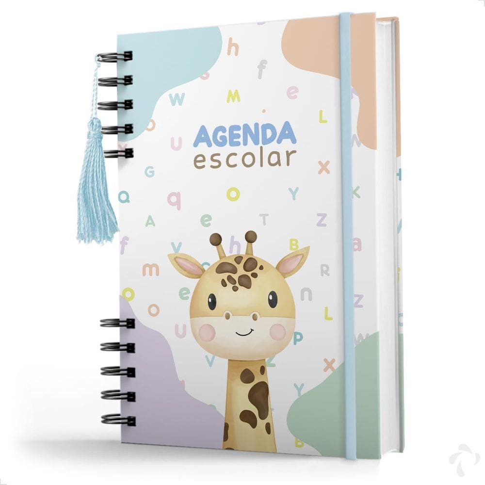 Agenda Creche Infantil Capa Dura Minha Rotina Menino Girafa
