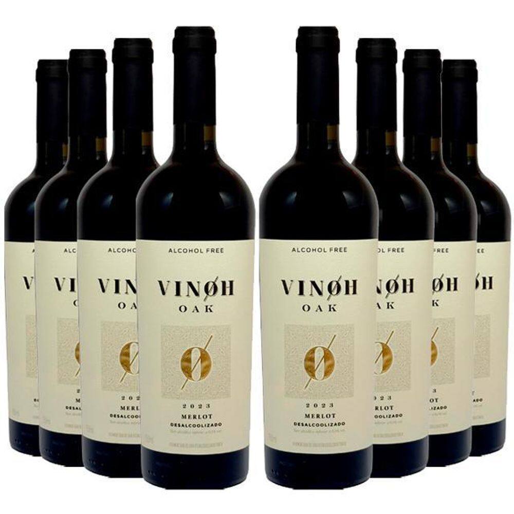 Vinho Sem Álcool Tinto Seco Merlot Vinoh Oak - 08 Un
