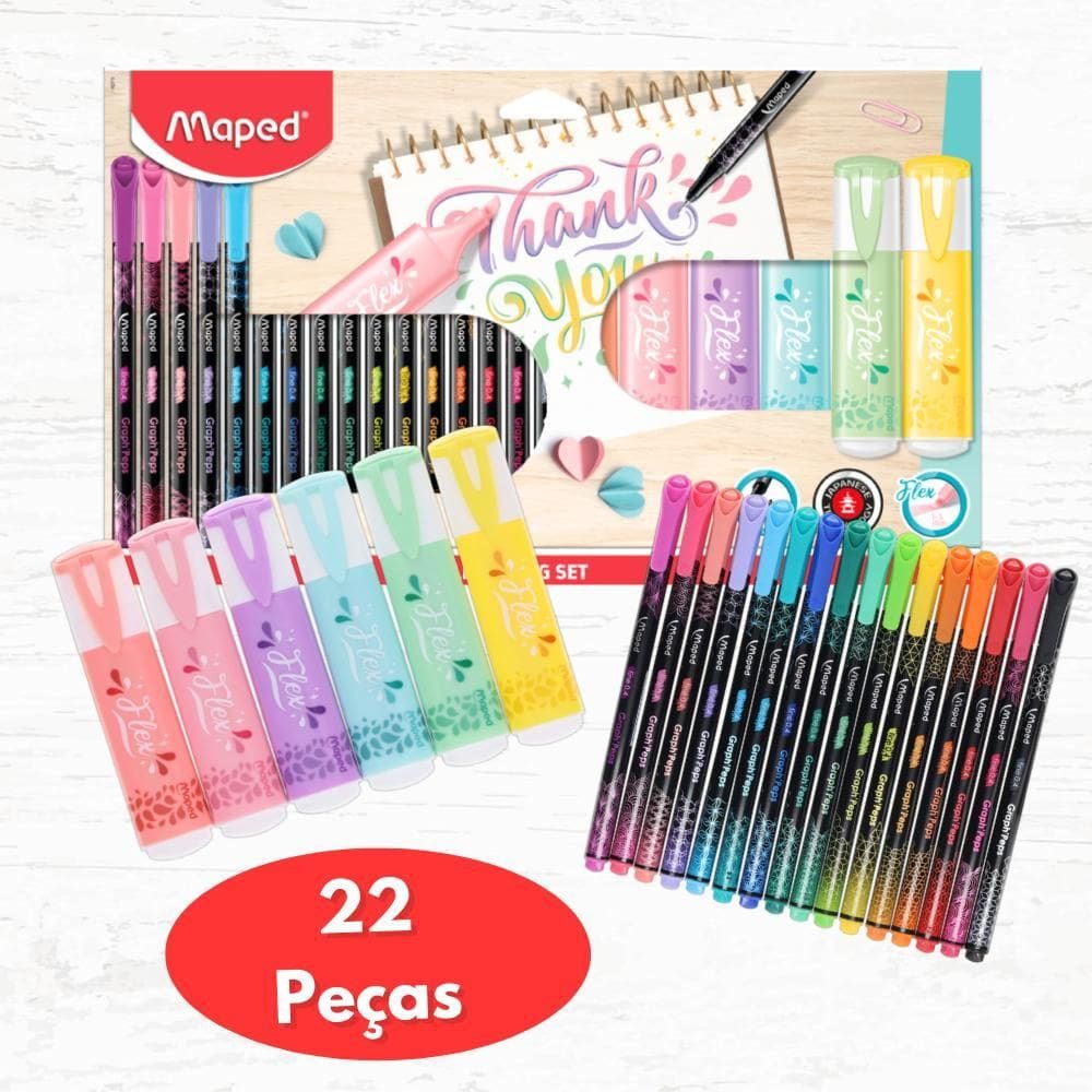 Kit De Lettering Maped Com 22 Peças