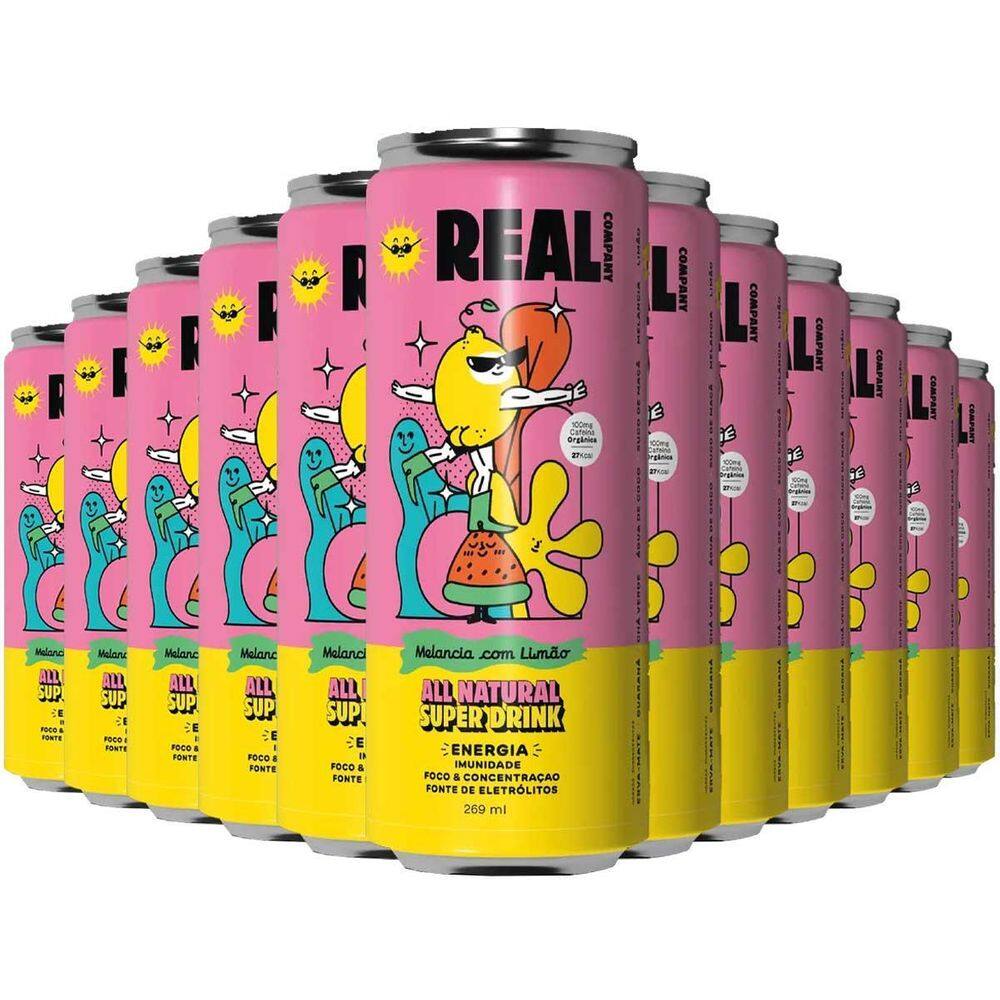 12X Energético Natural Funcional 269Ml Melancia Com Limão