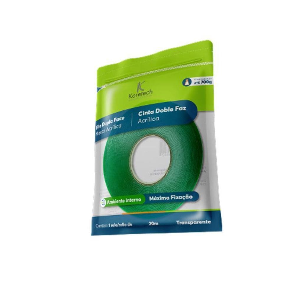 Fita Dupla Face Massa Acrílica 12Mm X 20M Uso Interno