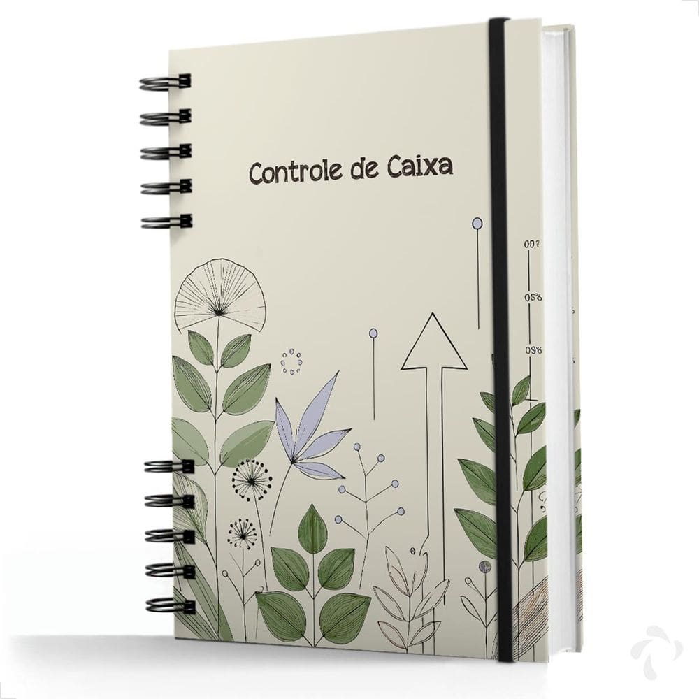 Caderno De Controle De Caixa Capa Dura Fluxo Diário Grow Up