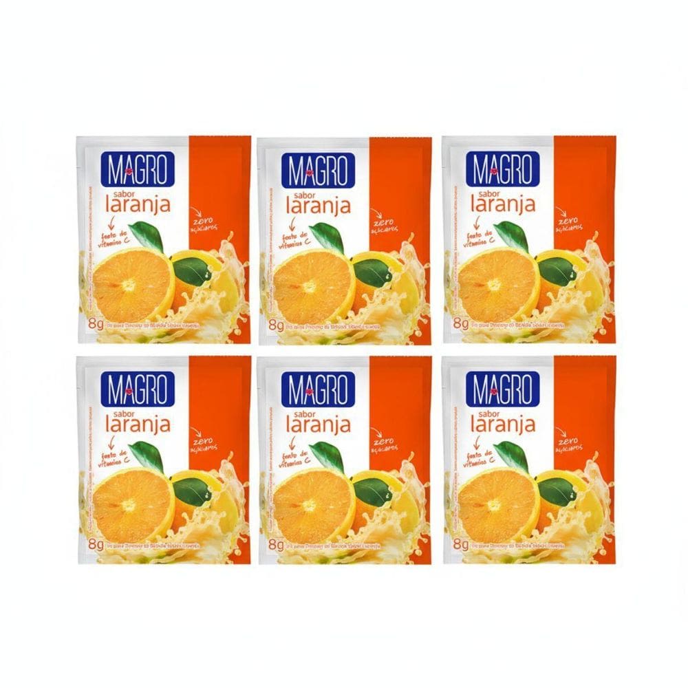 Kit 6 Refresco Diet Laranja Zero Aç Fonte De Vit C 8G Magro
