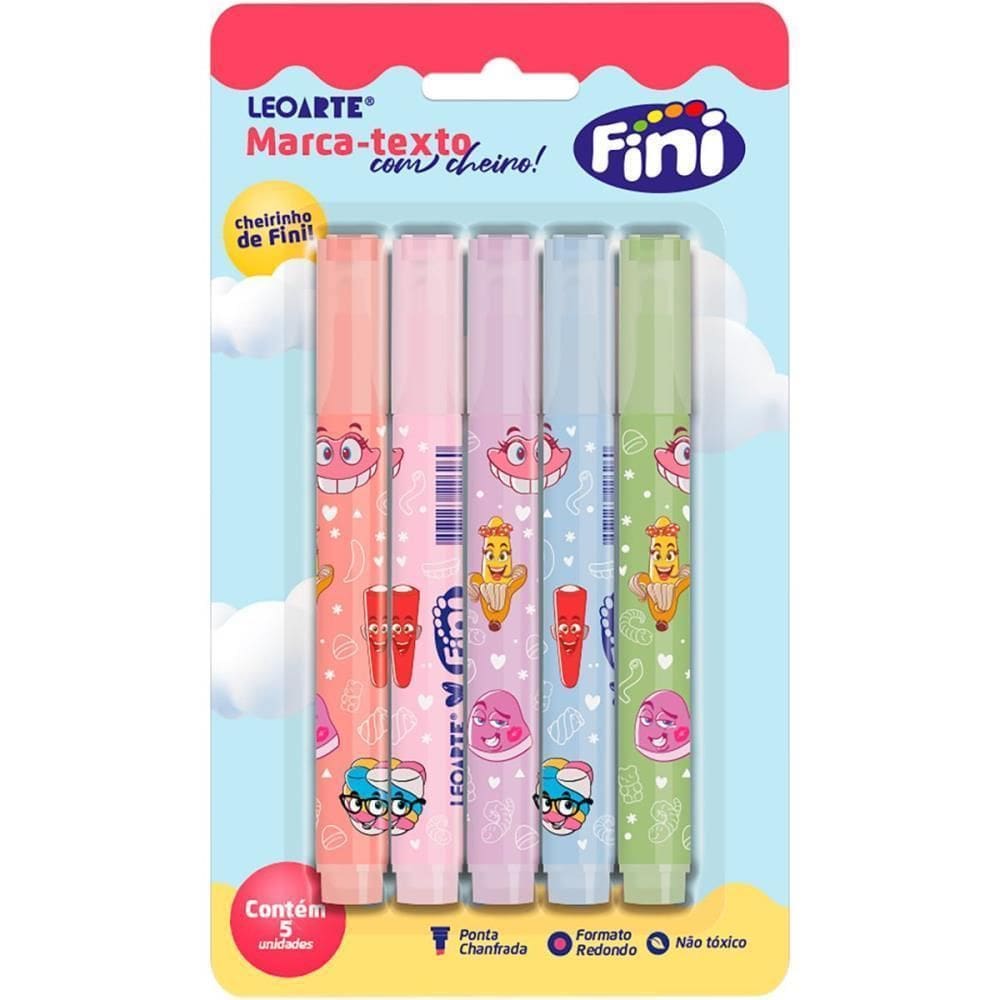 Caneta Marca Texto Fini C/Aroma 5 Cores Blister
