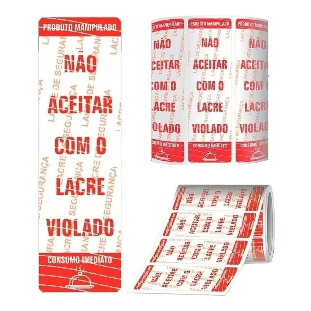 2X 1000 Etiquetas Lacre Segurança Para Delivery Ifood Alimen