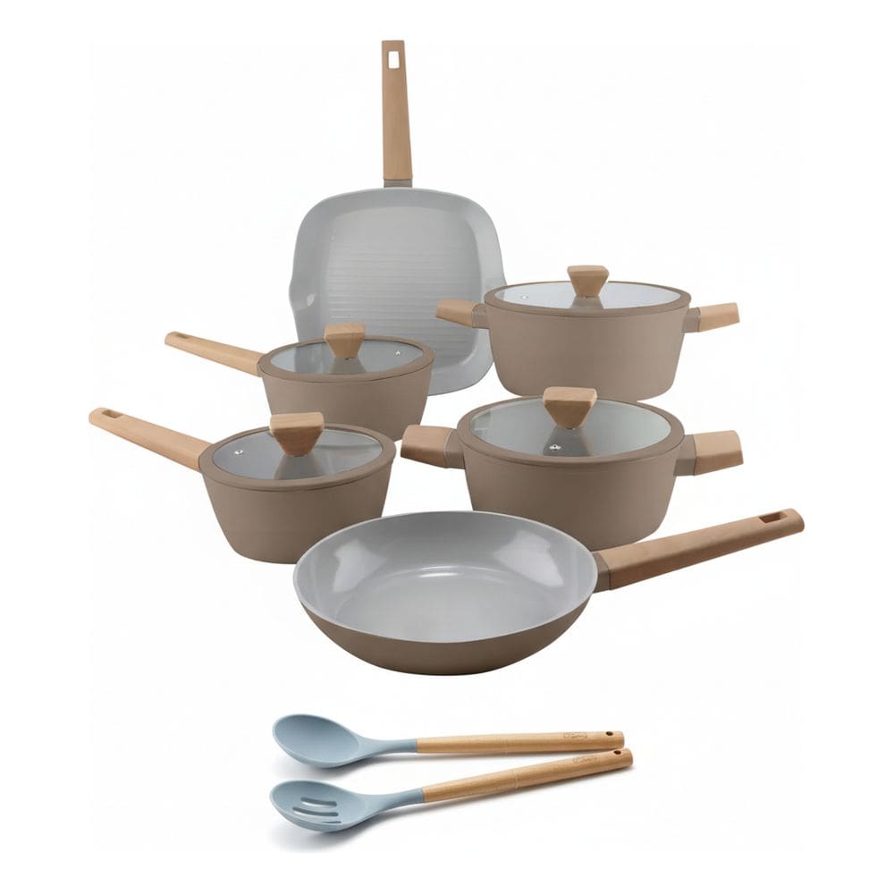 Jogo de Panelas de Indução Norma Em Aluminio Com Revestimento Ceramico 8 Peças