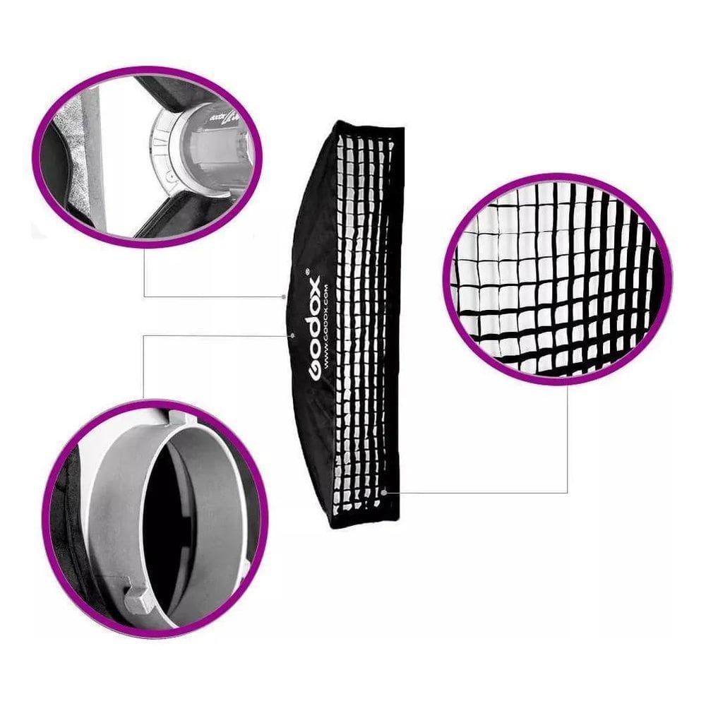 Softbox Strip Light 30X120Cm Encaixe Bowens Com Grid