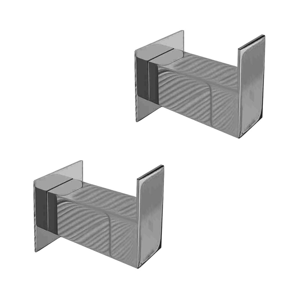 Kit Cabide Gancho com 2 Unidades Para Toalha Aço Inox Linha Quadrada Polido Alto Brilho