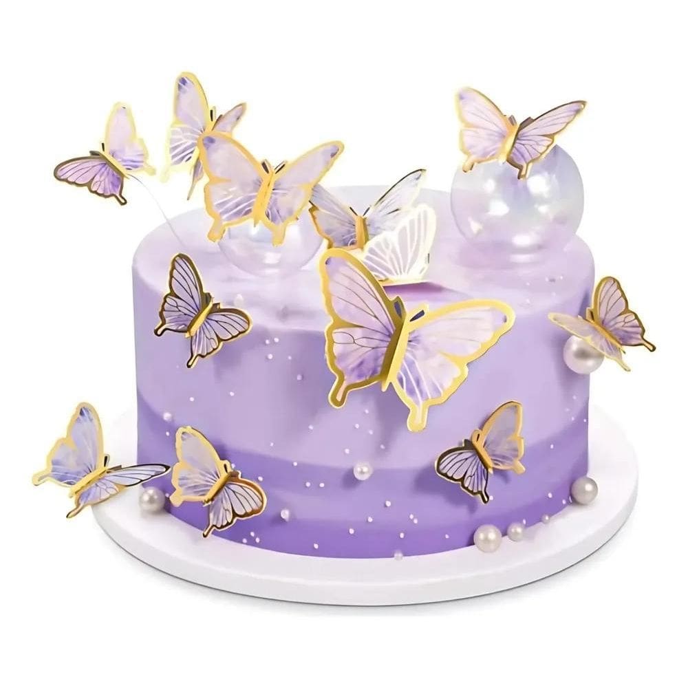 2X Conjunto Topo Bolo De Borboletas Decoração De Bolo De Fes