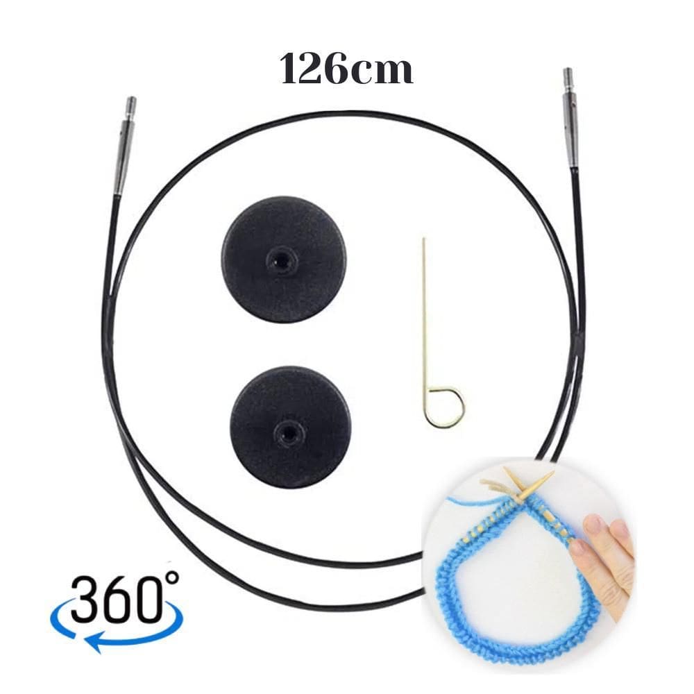 Cabo Agulha Circular Intercambiável 360º Black Silver