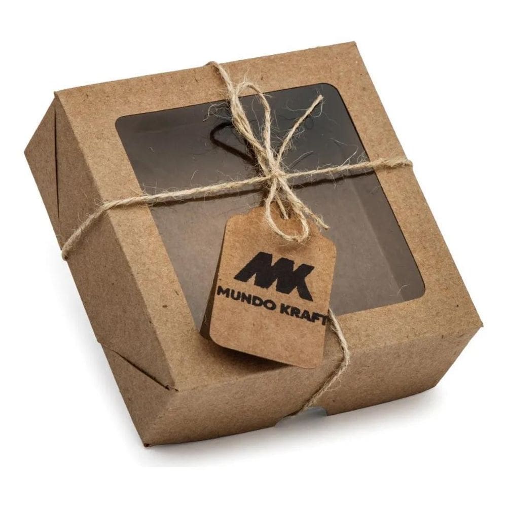 2X Caixa De Presente Kraft 12X12X4 Doces Artesanato - 20 Un