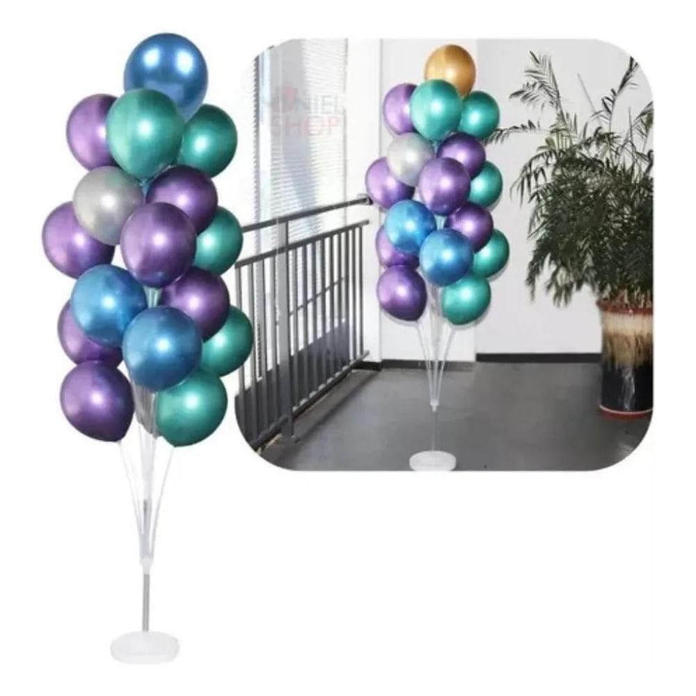 2X Suporte Chão Para Balão Bexiga De Chão 1,68M 19 Hastes 1U