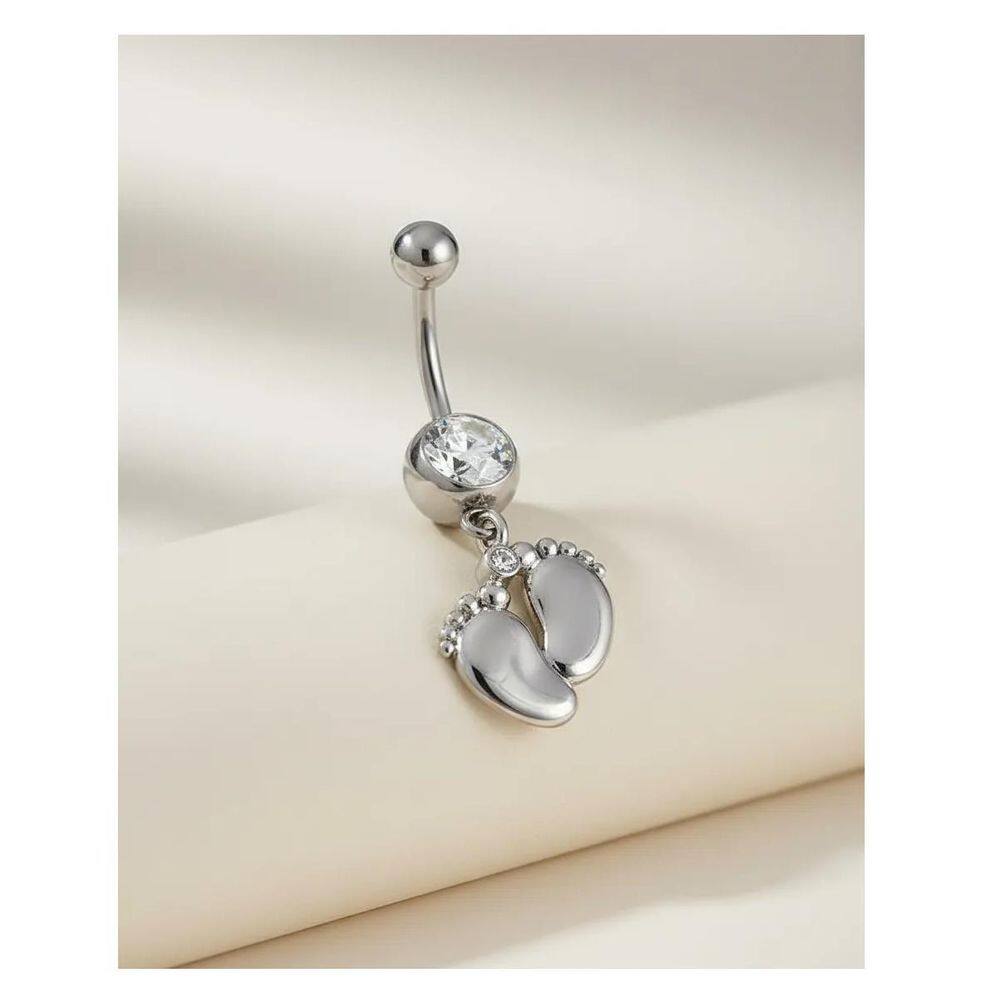 Piercing De Umbigo Pezinhos Filhos Gestante Modelo Mamãe