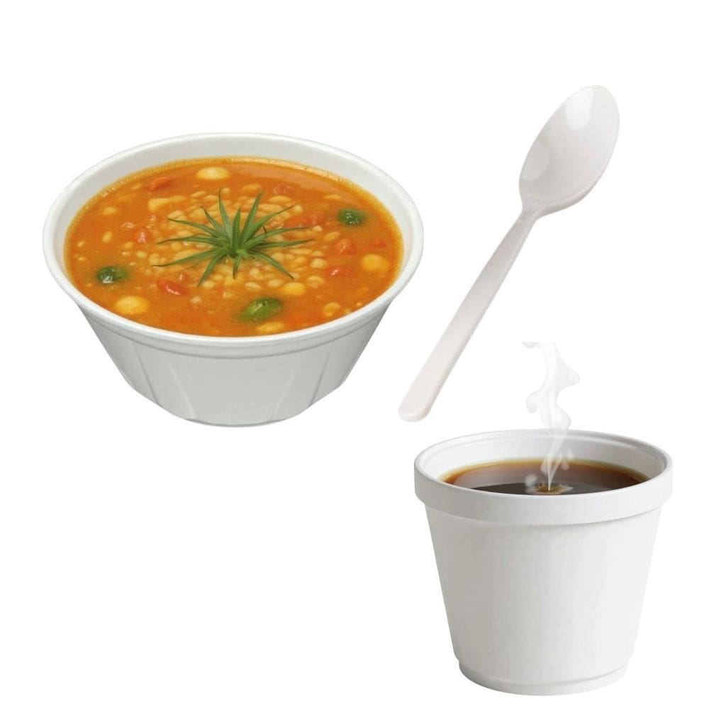 Kit 50 Cumbucas Isopor +Colheres+Copos Isopor Para Festas