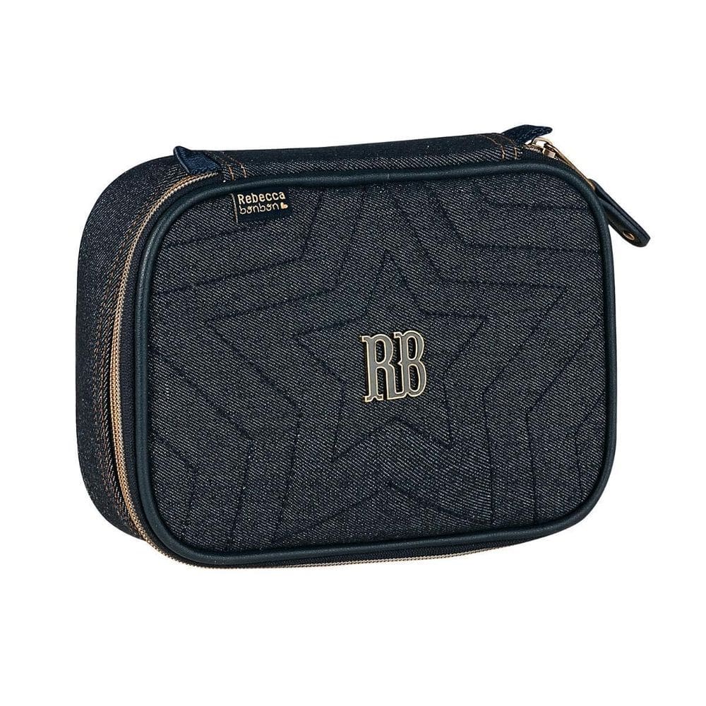 Estojo Jeans Box Meninas 36 Elásticos Rebecca Bonbon Azul