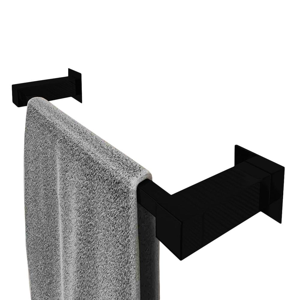 Toalheiro de Rosto 30cm Aço Inox Preto Fosco