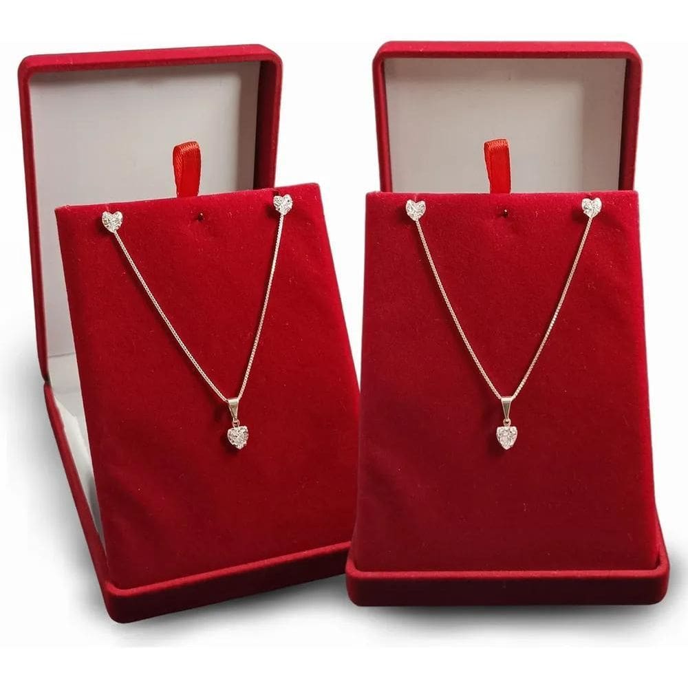 2X Kit Corrente Colar Veneziana Prata 925 + Par De Brinco Lu