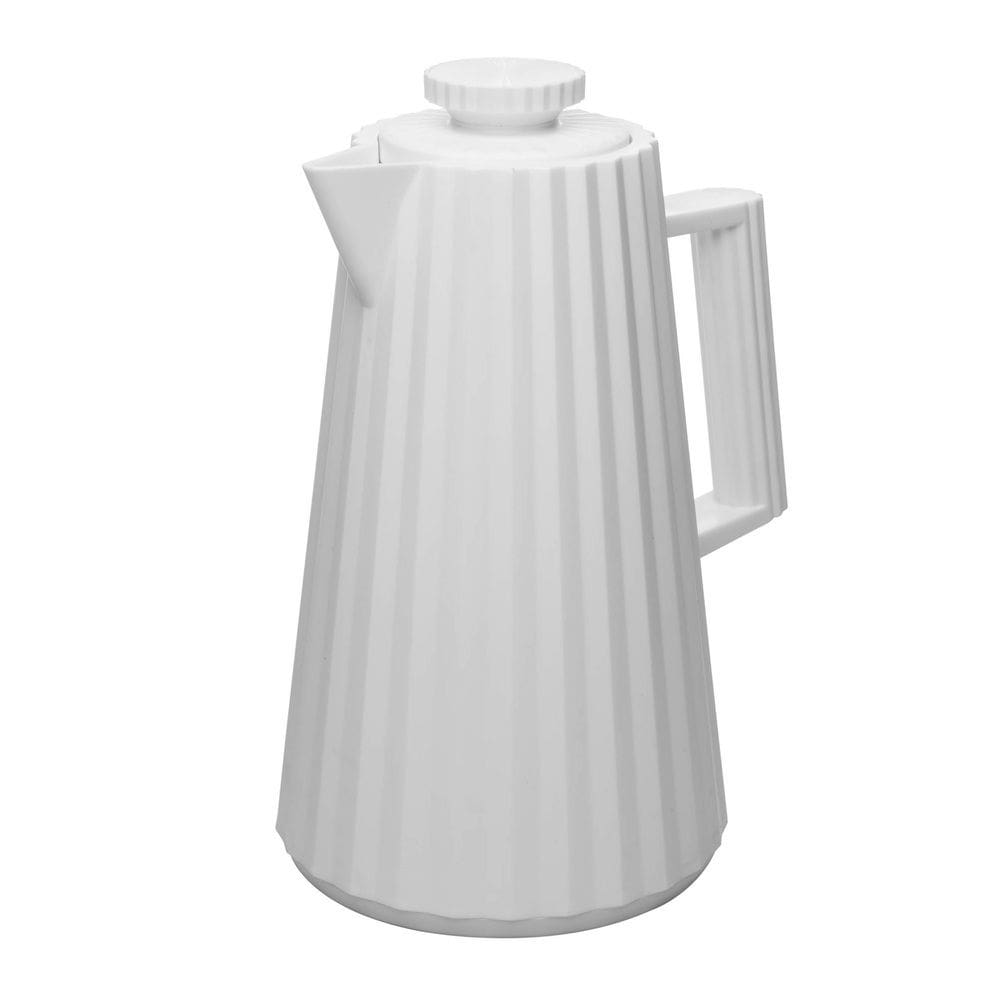 Garrafa Térmica de Plástico para Café/Chá Plissé Branca 1 Litro Wolff