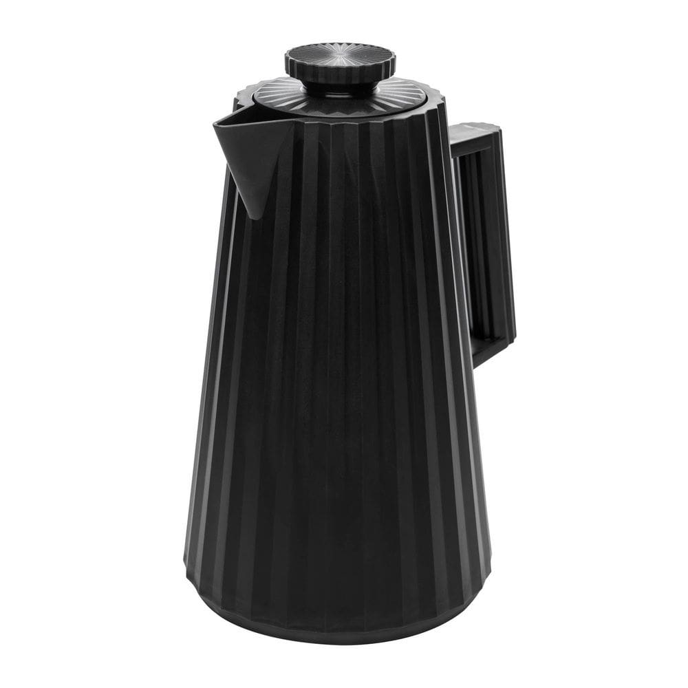 Garrafa Térmica de Plástico para Café/Chá Plissé Preta 1 Litro Wolff