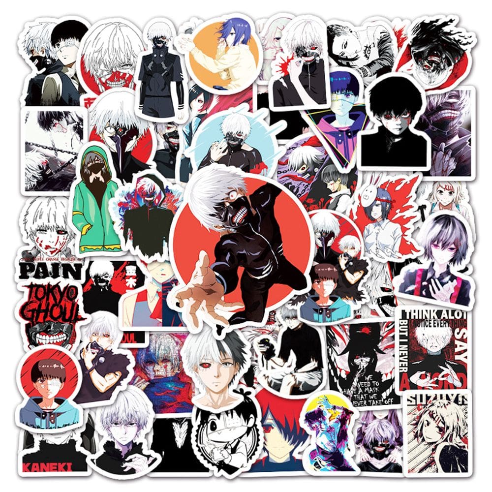 Adesivos de vinil impermeável Tokyo Ghouls, anime, 51 unidades