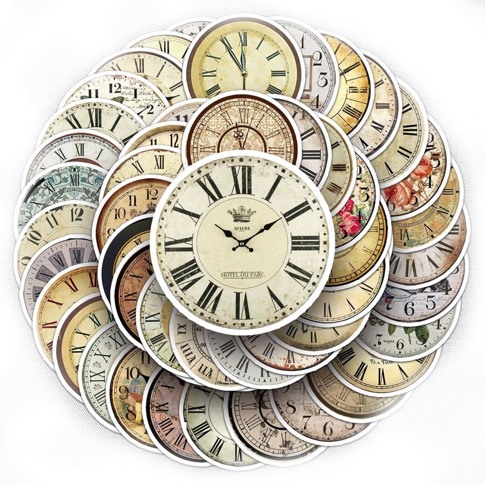 Adesivos Nostalgics Clocks em vinil impermeável Anime x50