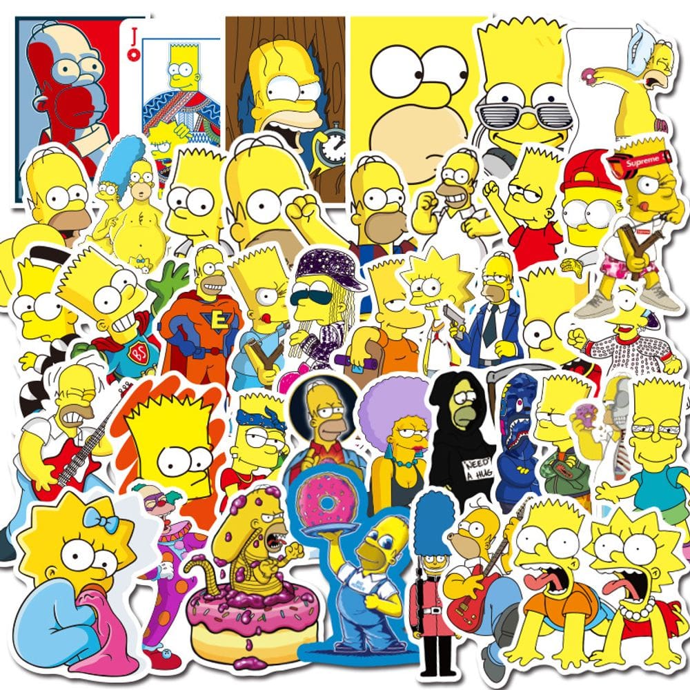 Adesivos 100 unidades/lote Adesivos de anime em vinil impermeável dos Simpsons