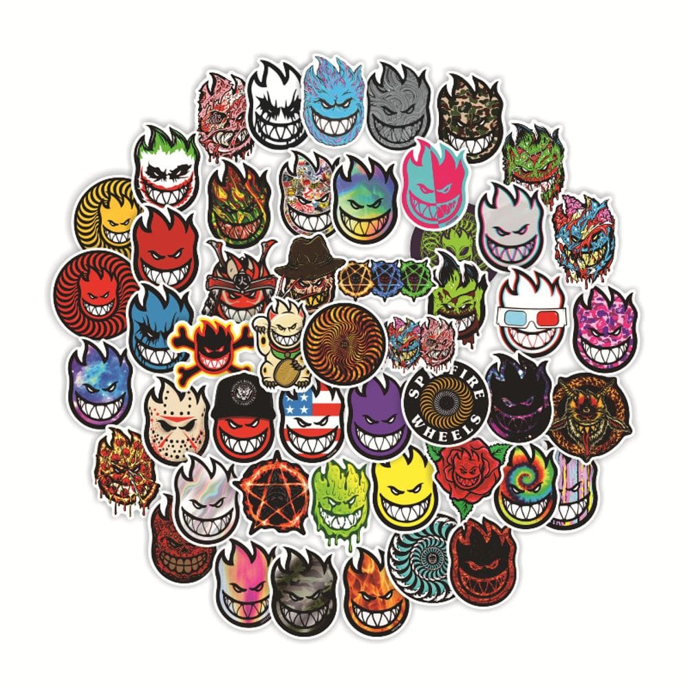 Adesivos Firemans, 50 unidades de vinil impermeável, anime, 5-7 cm