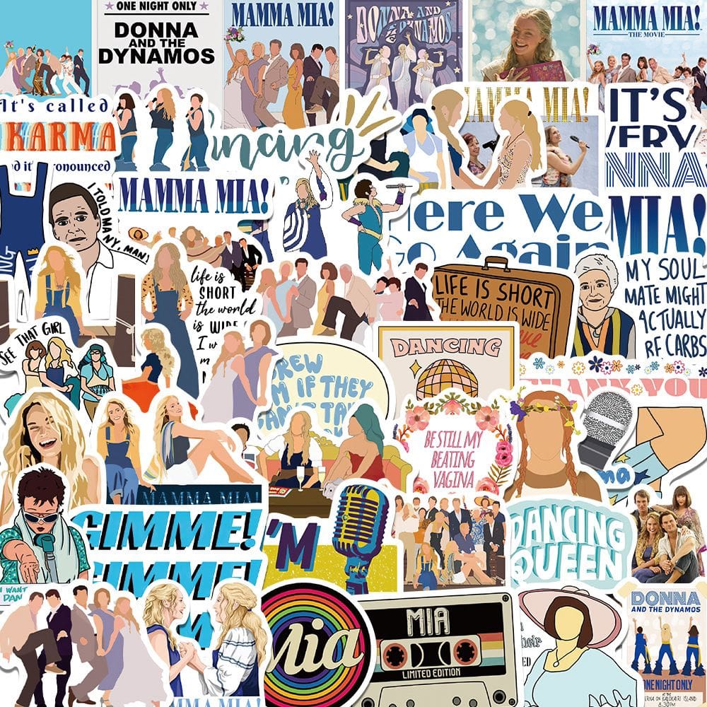 Adesivos Mammas Mia! Anime de vinil impermeável s 50 unidades/lote