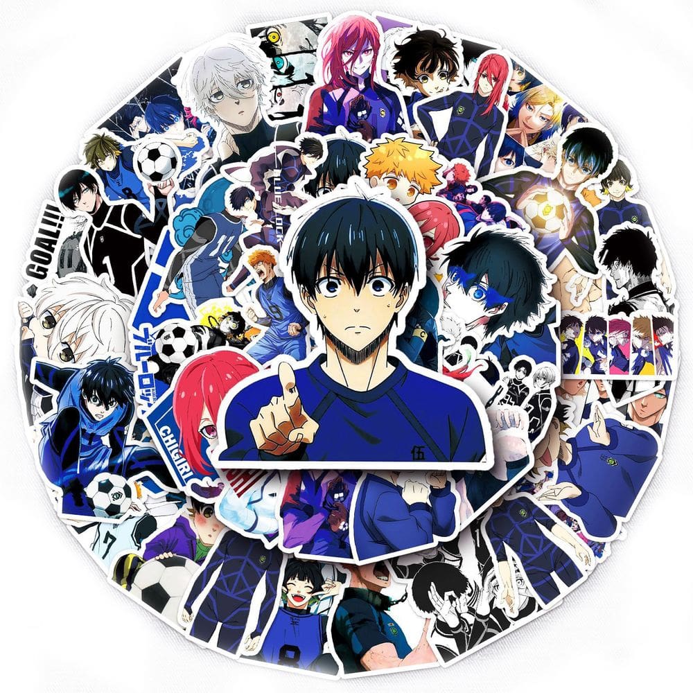Adesivos Blues Locks, vinil impermeável, anime, 50 unidades/lote