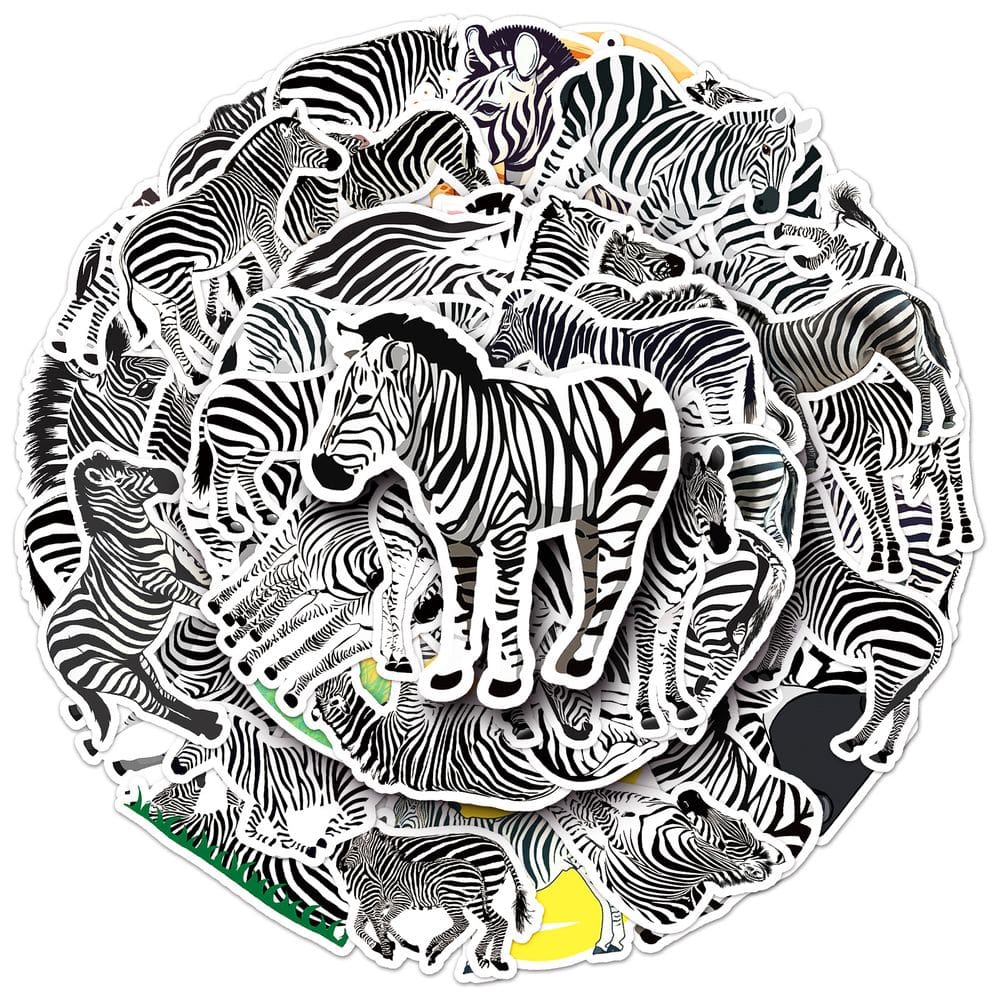 Adesivos Zebras, vinil impermeável, anime, 50 unidades/lote