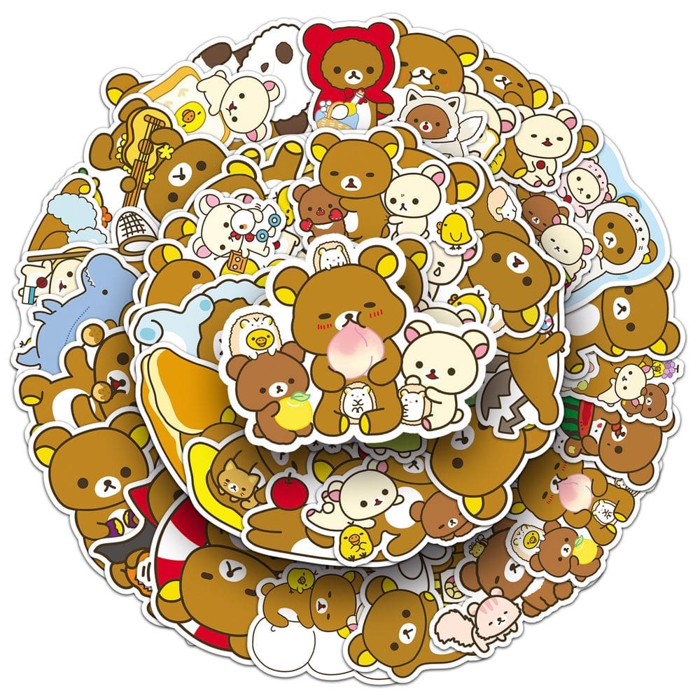 Adesivos de vinil impermeável Rilakkumas Anime 50 unidades/lote de 5 a 7 cm