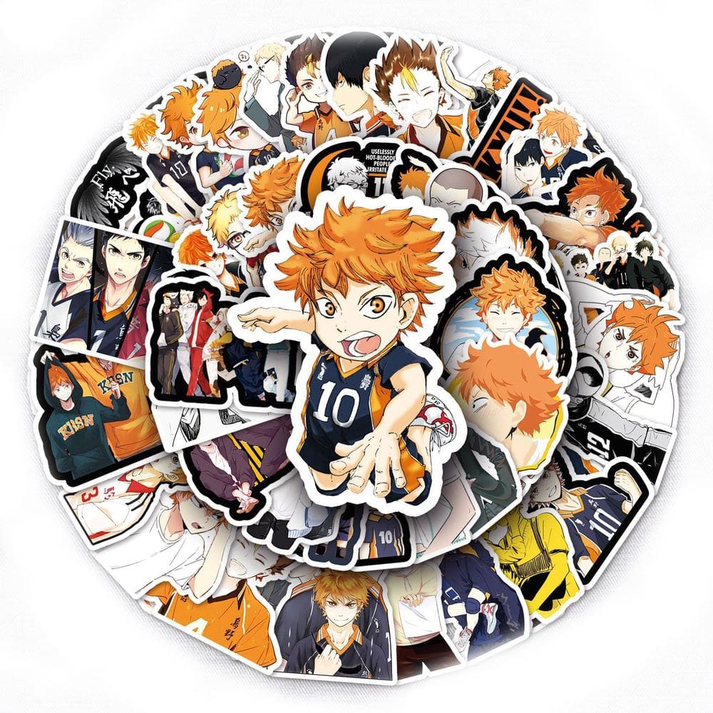 Adesivos de vinil impermeável Haikyuus Anime 52 unidades/lote 5-7 cm