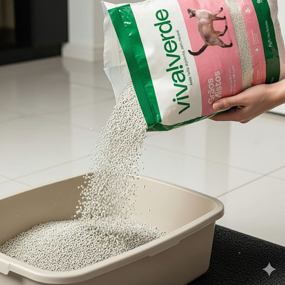 Areia Higienica Viva Verde Grãos Mistos 4kg