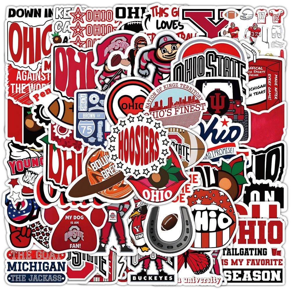 Adesivos de vinil impermeável Ohio States, anime, 50 unidades