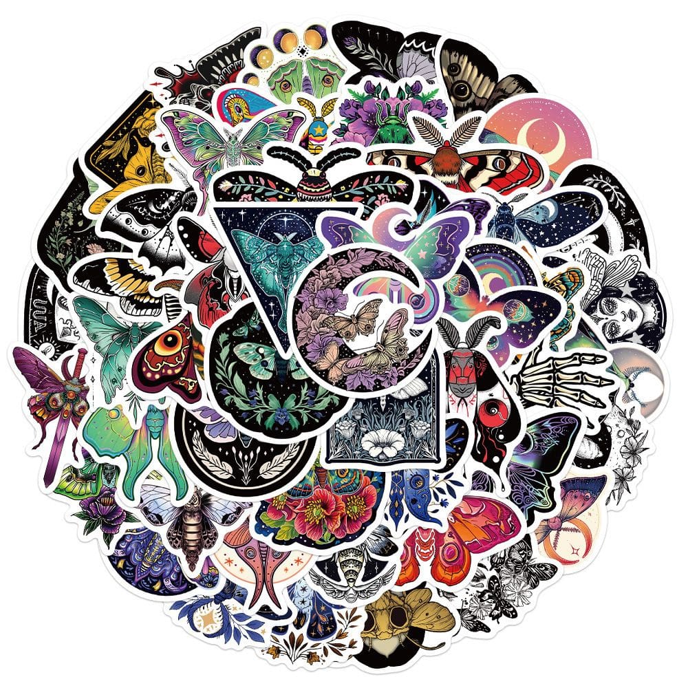 Adesivos Moons Moths, vinil impermeável, anime, 50 unidades/lote