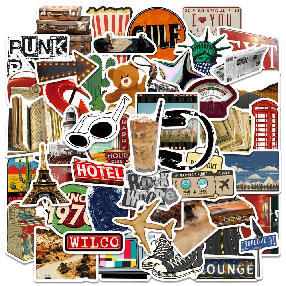 Adesivos 50 unidades/Lot Roads Trips Wildernes em vinil impermeável