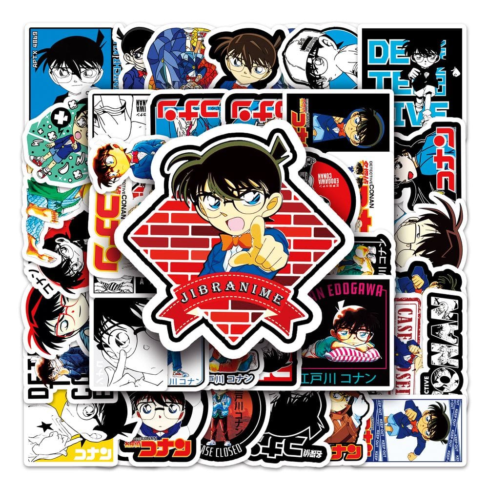 Pacote de adesivos Detectives Conans Anime Waterproof Vinyl x50