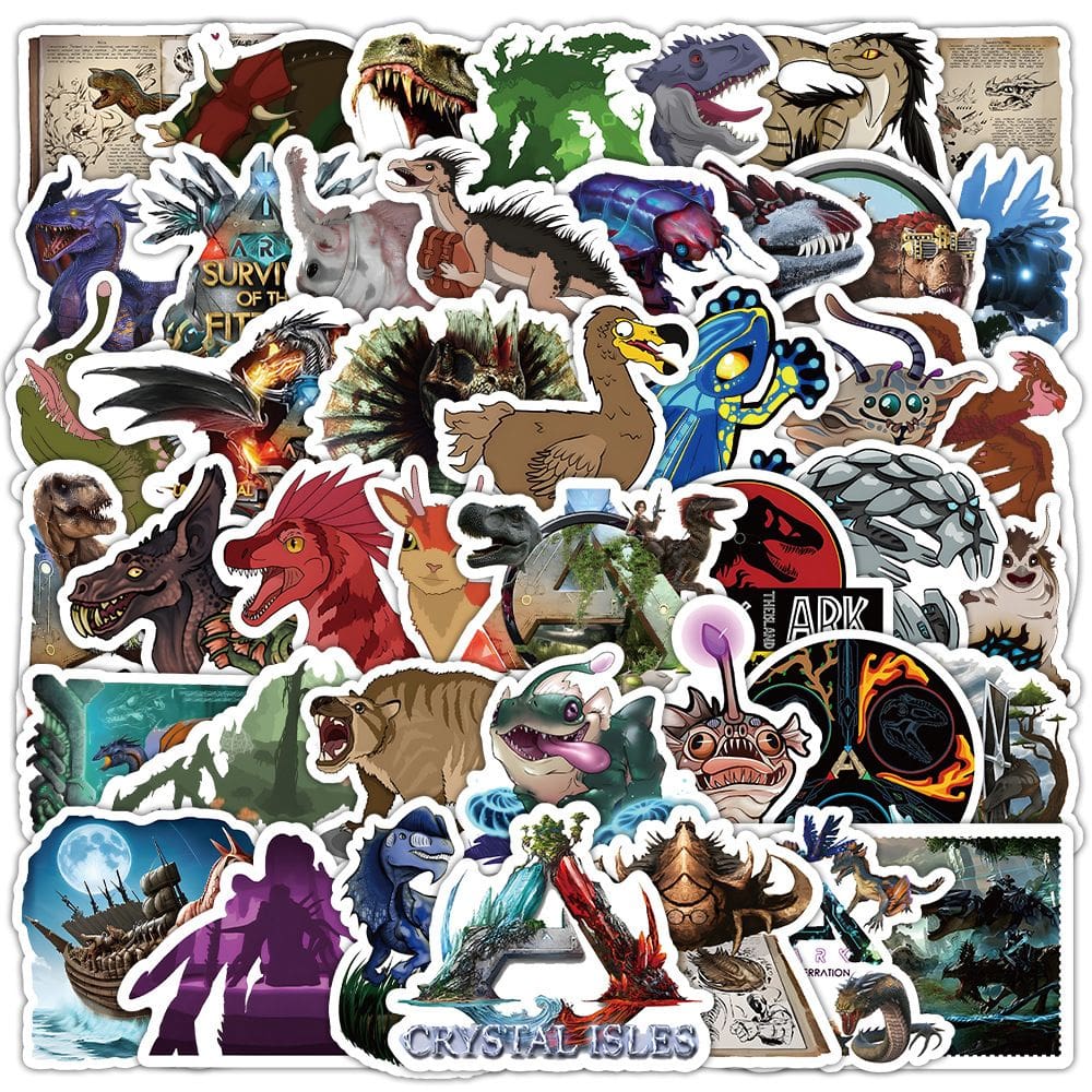 Adesivos Arks Survivals Evolveds em vinil impermeável, 50 unidades