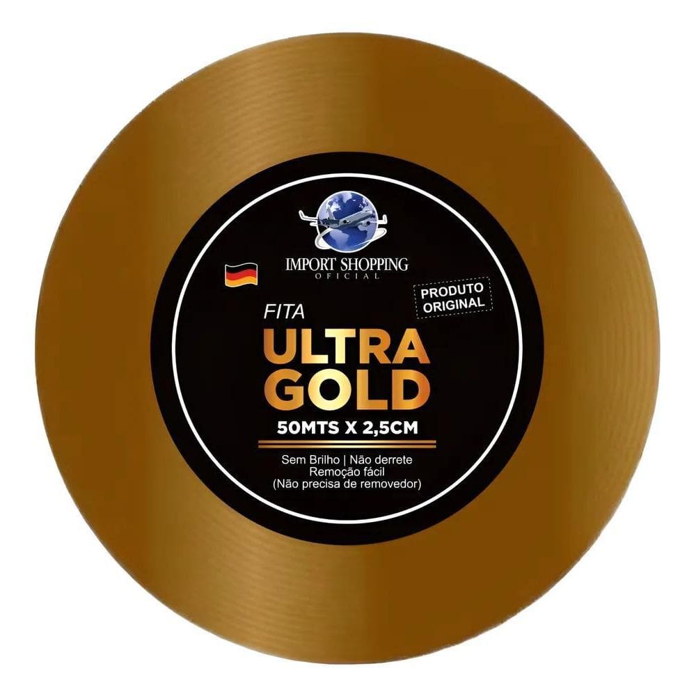 2X Fita Adesiva Amarela Ultra Gold Dupla Face 50Mx2,5Cm