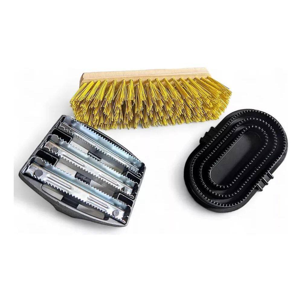 2X Raspadeira Zincada De Ferro + Escovão + Raspadeira De Bor