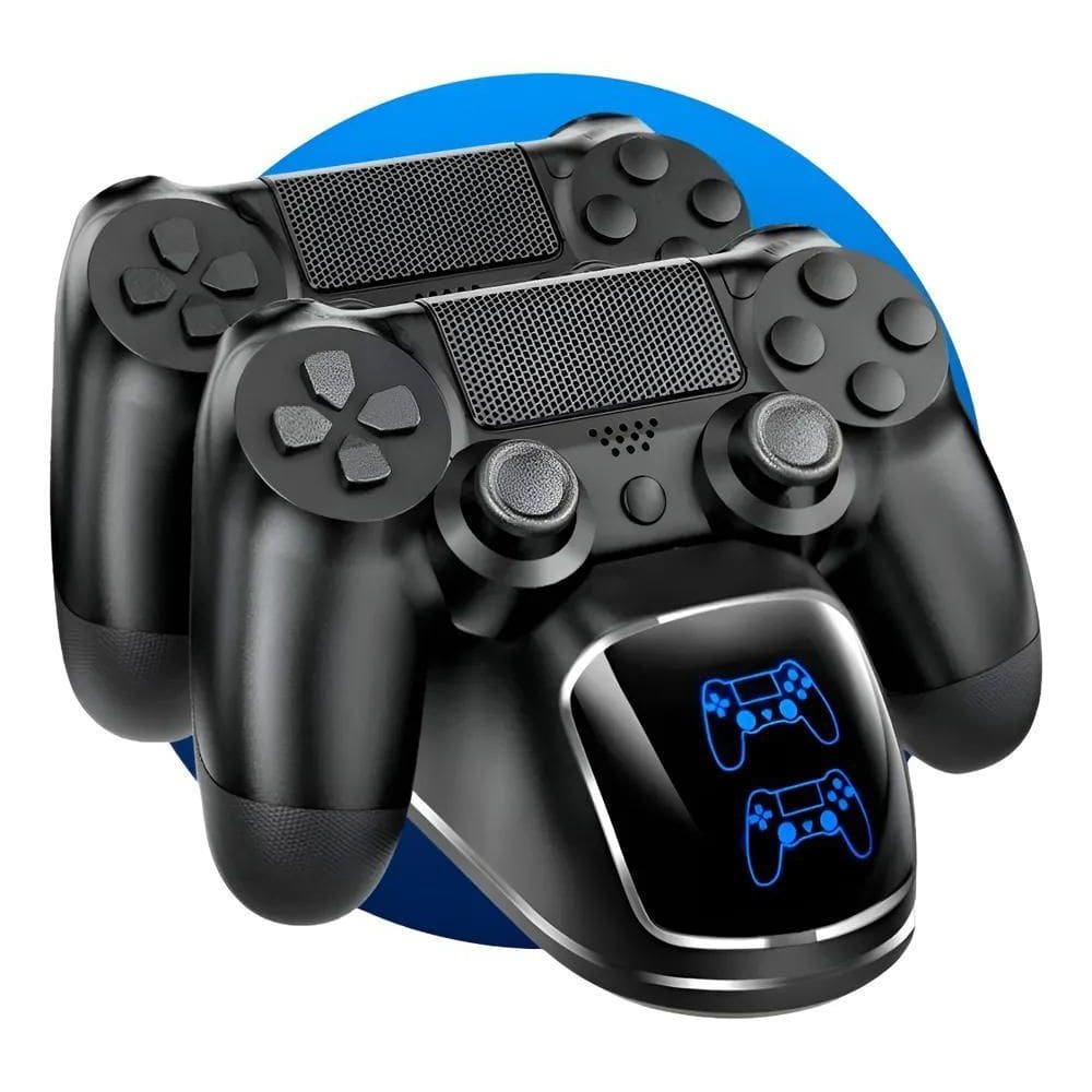 2X Base Carregador Duplo Dock Charge Controle Joystick Ps4
