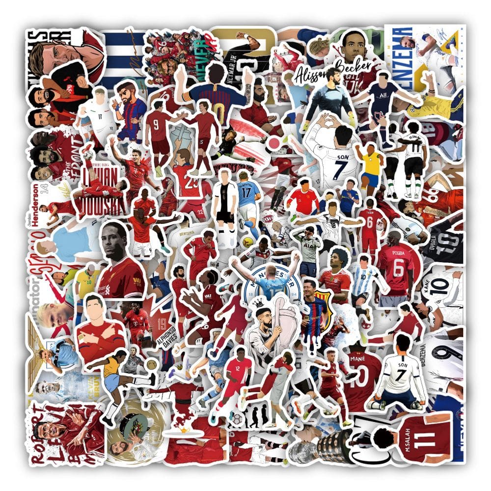 Adesivos 100 unidades/lote Footballs Stars em vinil impermeável Anime S