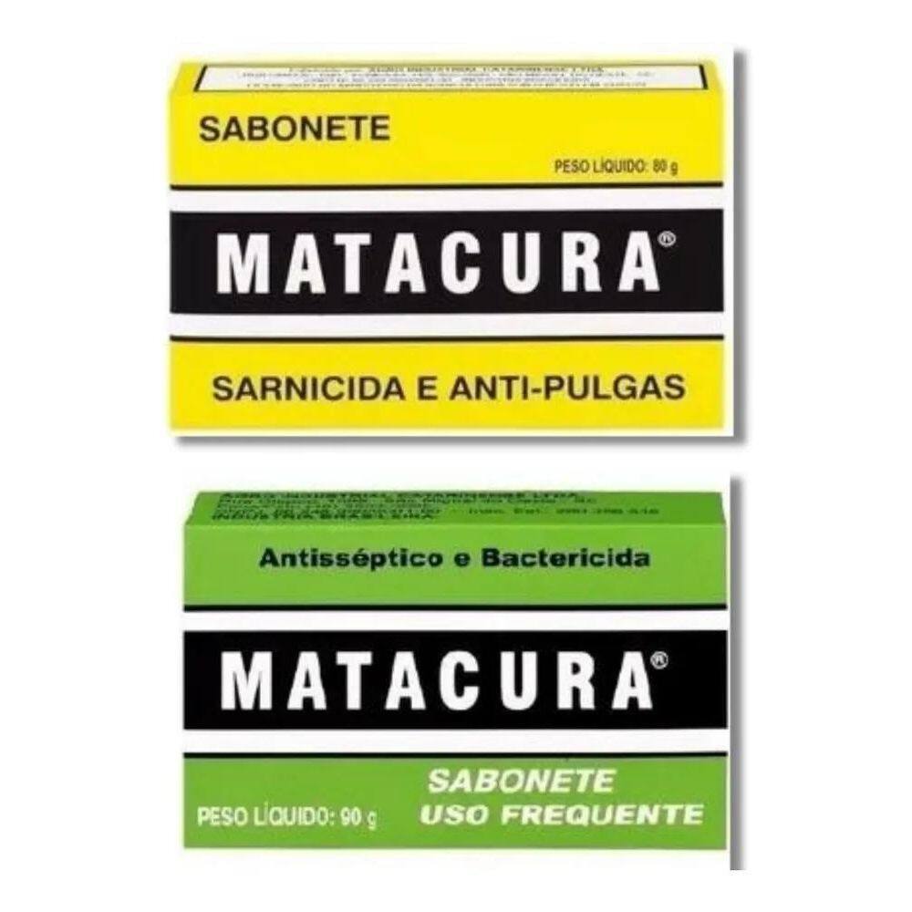 2X Kit Sabonetes Matacura Antipulgas 80G Mais Antisséptico