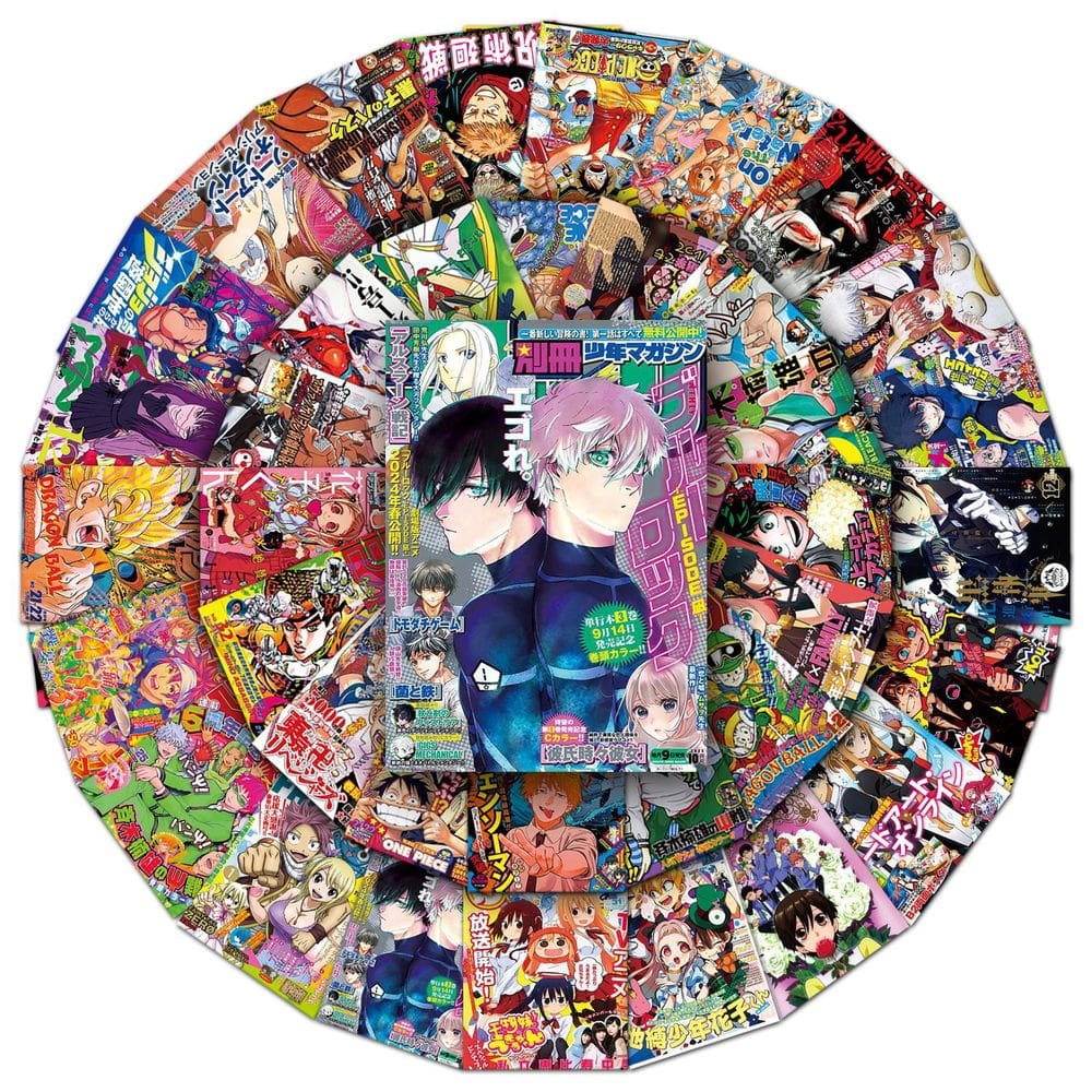 Adesivos, pôsteres de quadrinhos japoneses, vinil impermeável, 51 unidades