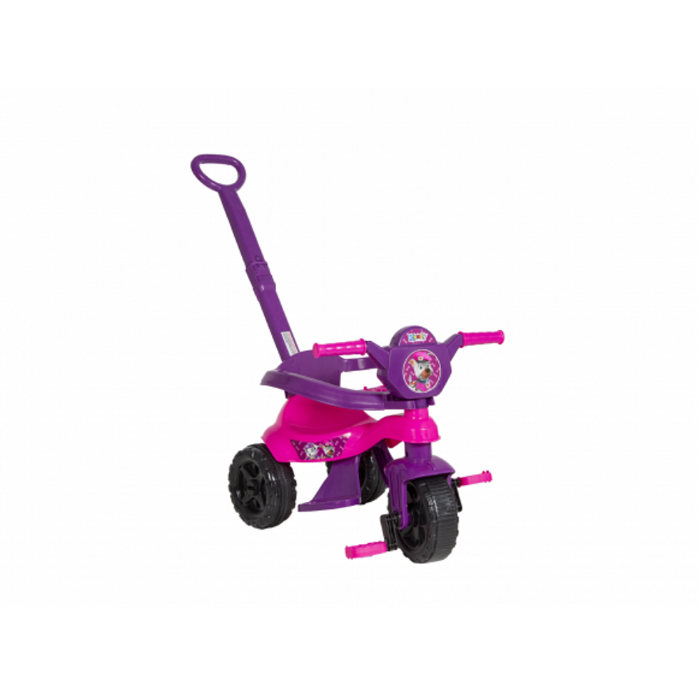 Carrinho de passeio/pedal infantil KEMOTOCA BABY DOG ROSA